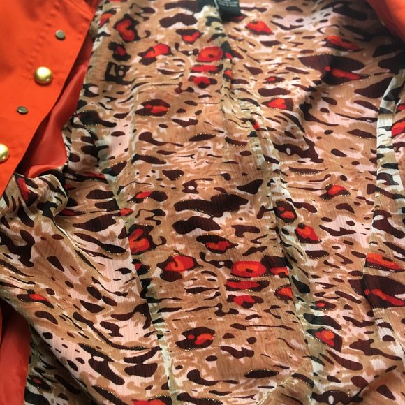 Lane Bryant Orange Jacket wh Gold Button Trim Long Sleeve sz 16 - Picture 5 of 7